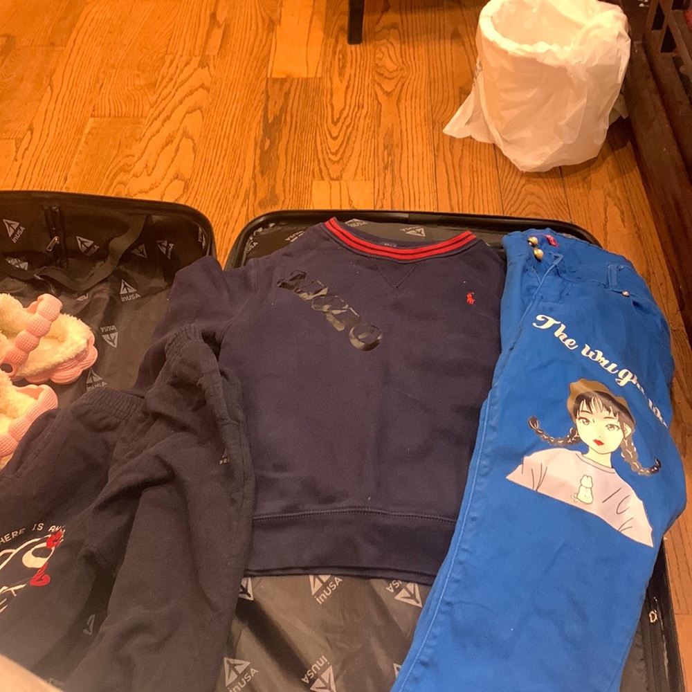 Used pants and 2 shirts boy pants 10-12 baby used polo $5 pants $10 each
